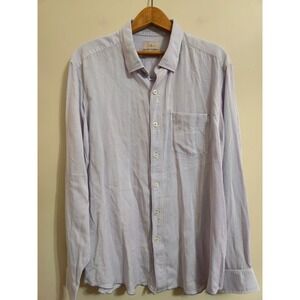 Tommy Bahama Jeans Womens Large Tencel Cotton Button Down Shirt Lavender EUC